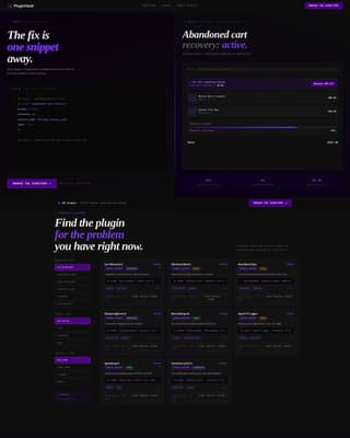 Pluginvault - Brutalist Shopify Landing Page Template