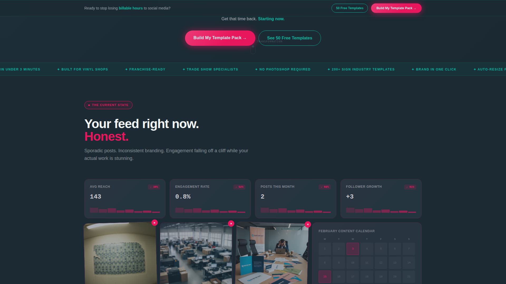Sign & Banner Digital Presence Cost Calculator Website Template