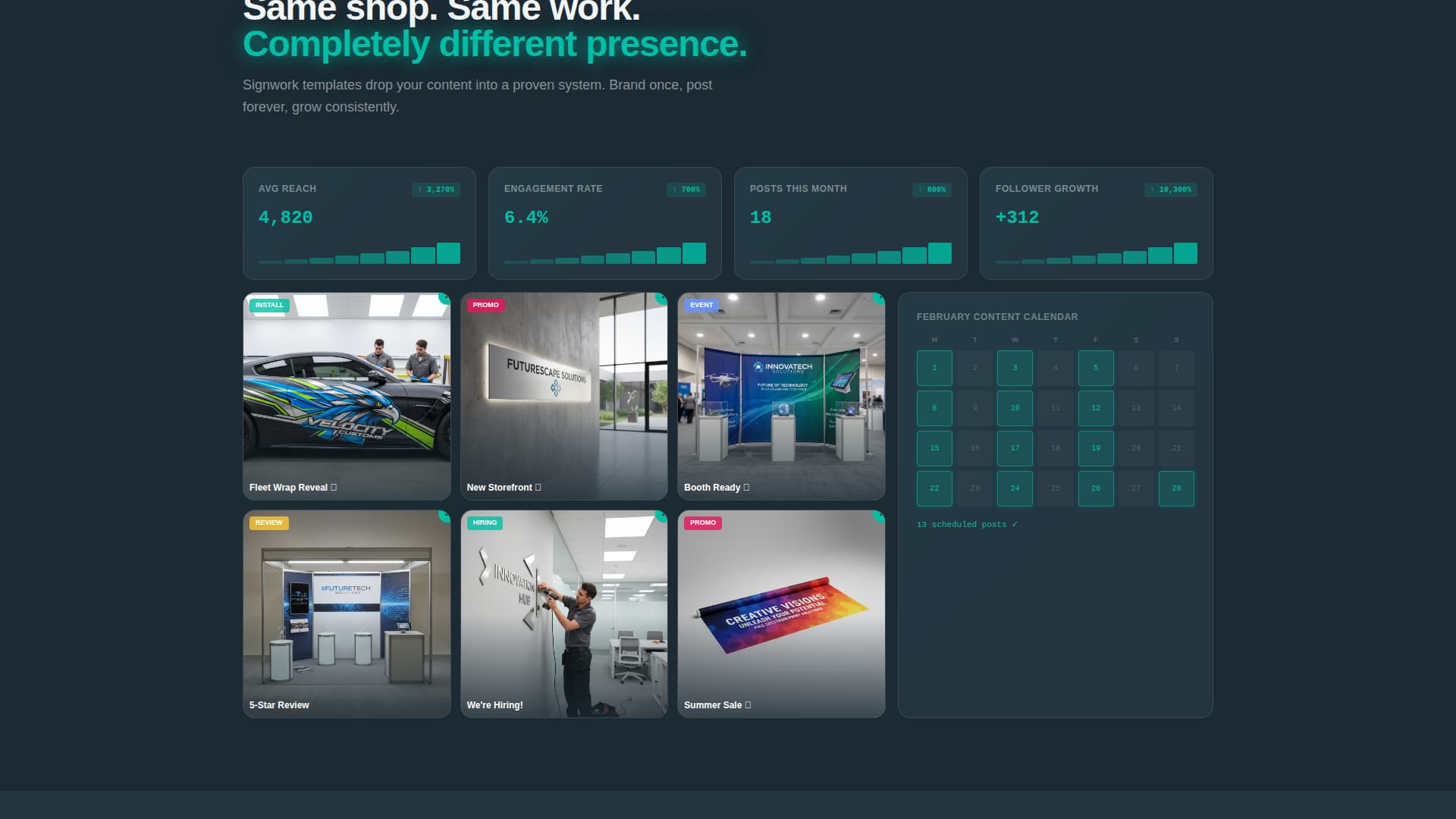 Sign & Banner Digital Presence Cost Calculator Website Template