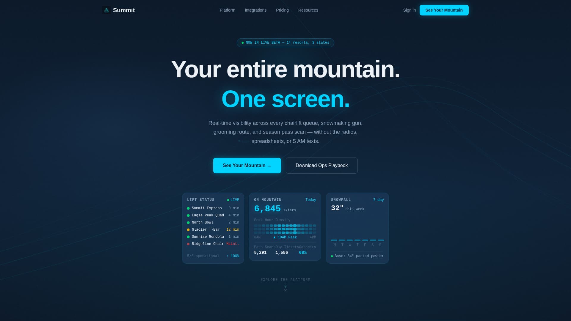 Ski Resort Vertical SaaS Professional Website Template