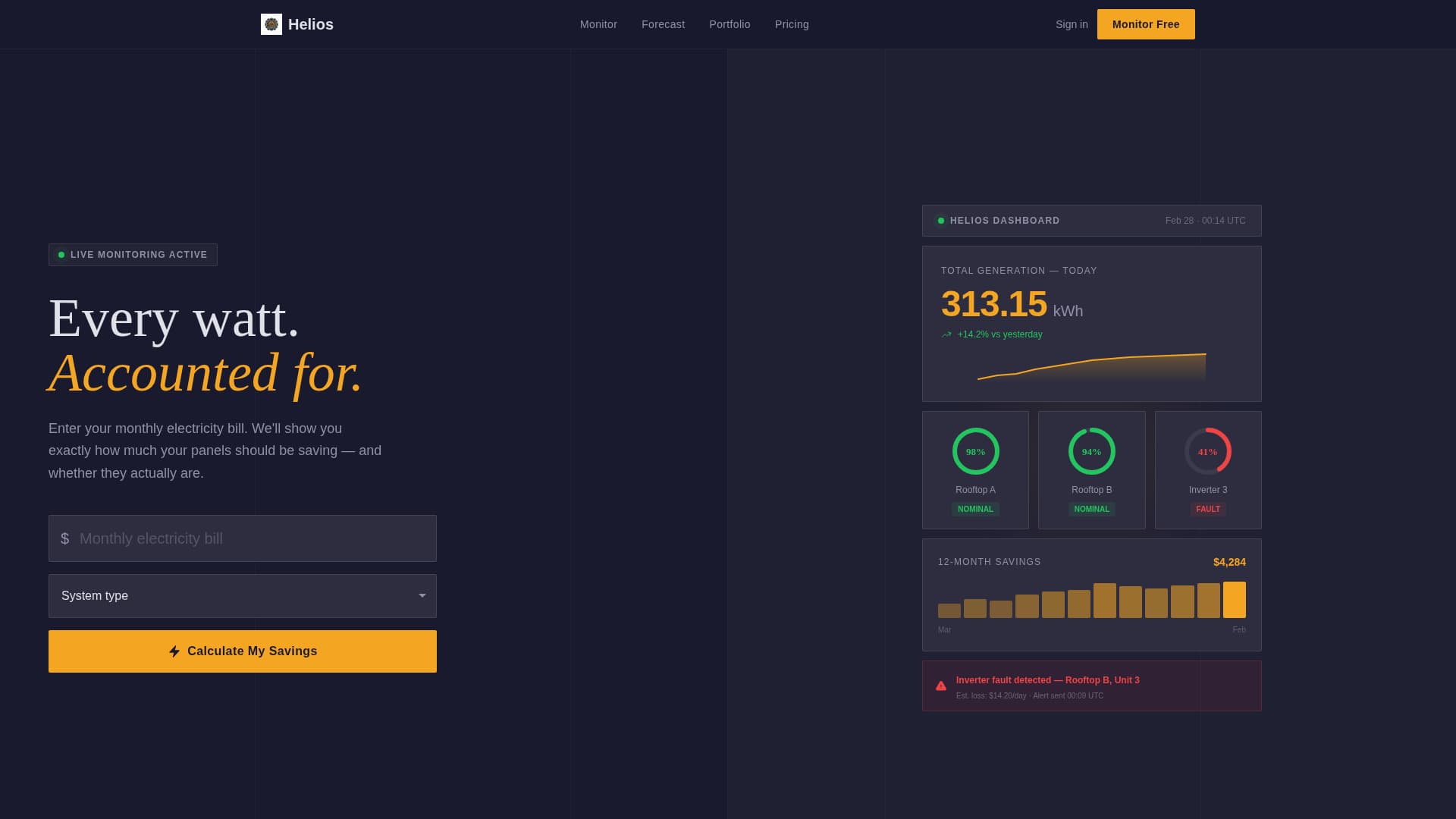 Helios - Powerful Solar Management Landing Page Template