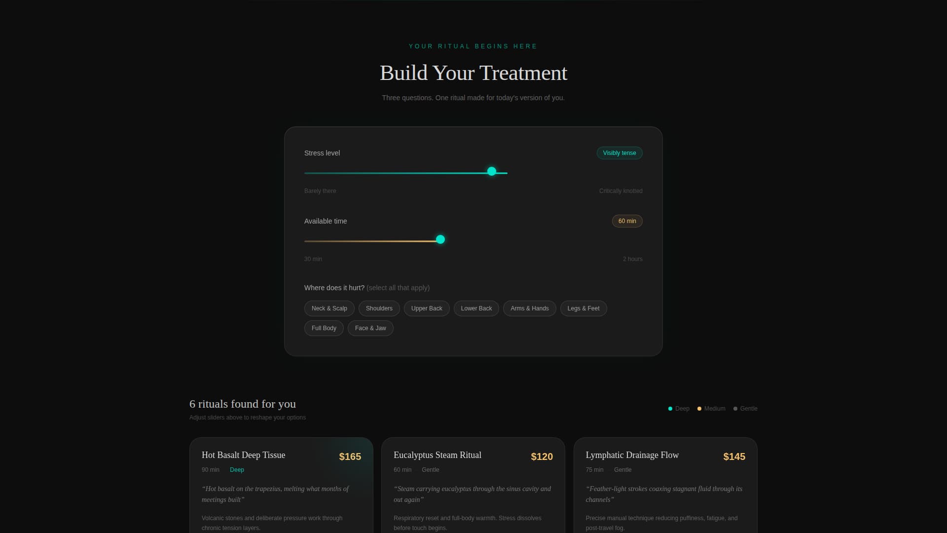 Spa & Wellness Center Cost Calculator Website Template