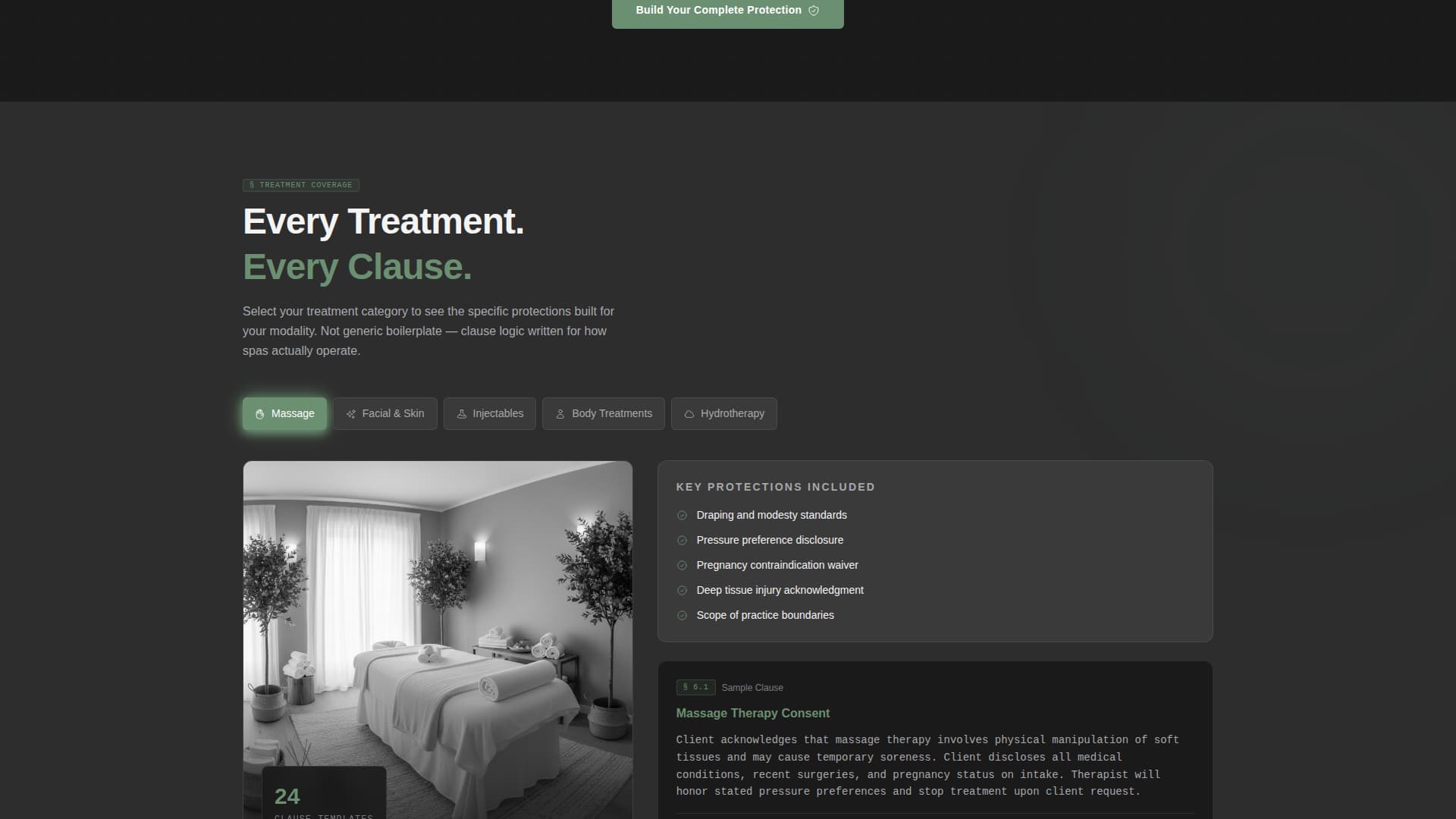 Wellness Terms - Authoritative Spa Landing Page Template