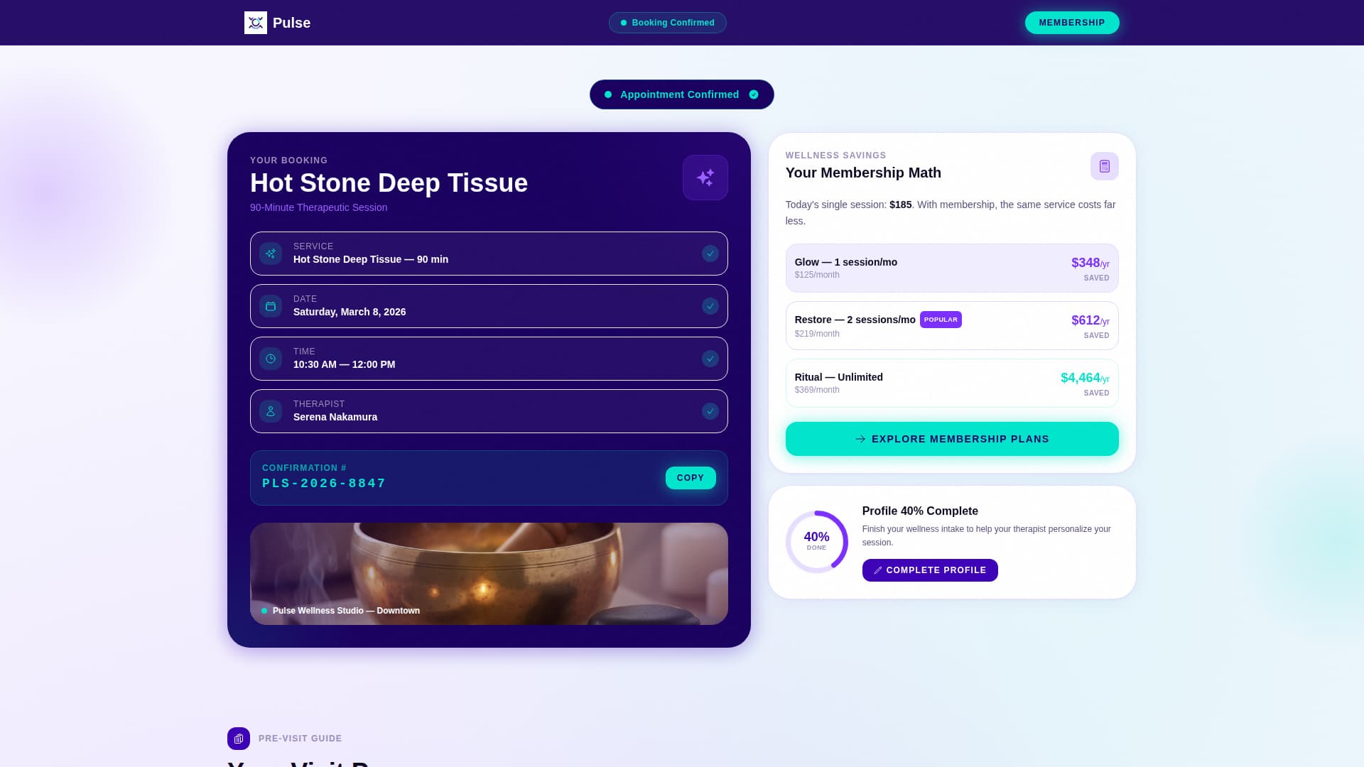 Spa & Wellness Center Premium Booking Website Template