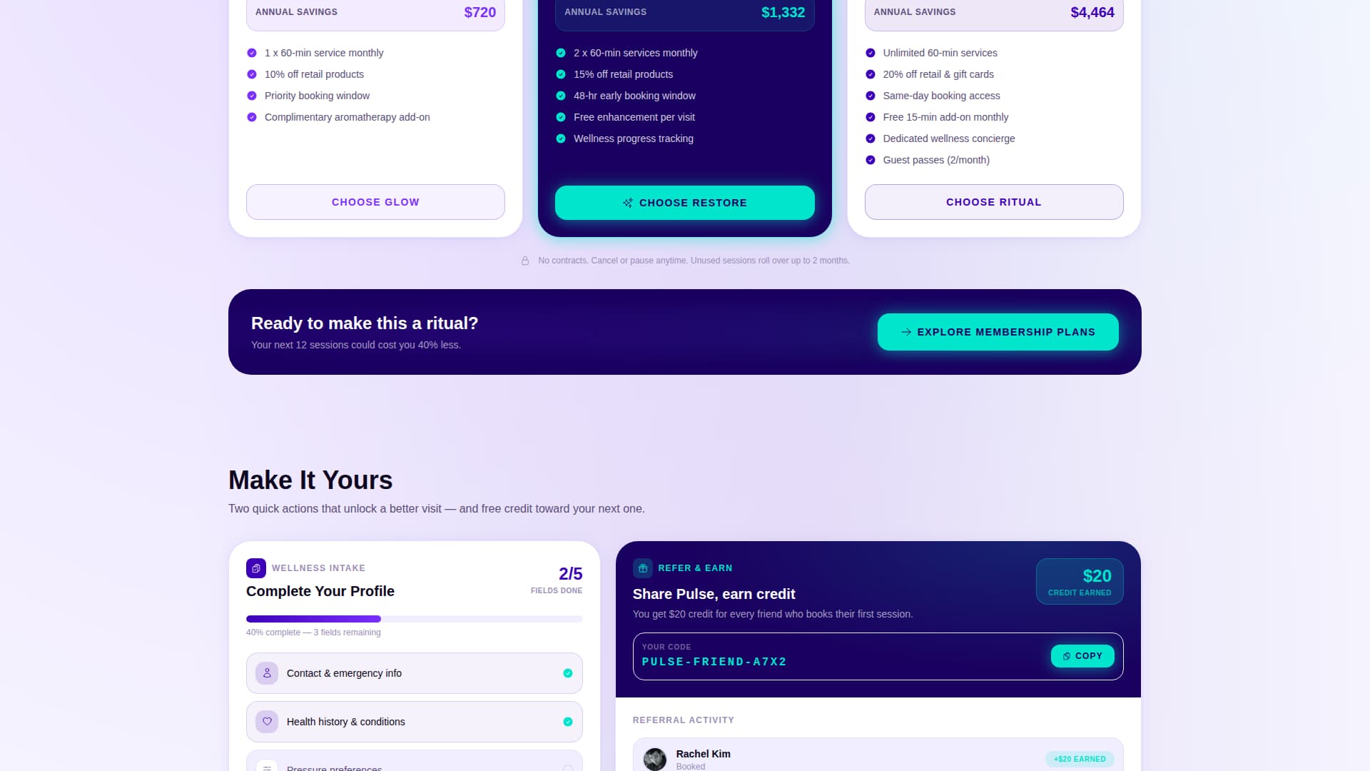 Spa & Wellness Center Premium Booking Website Template