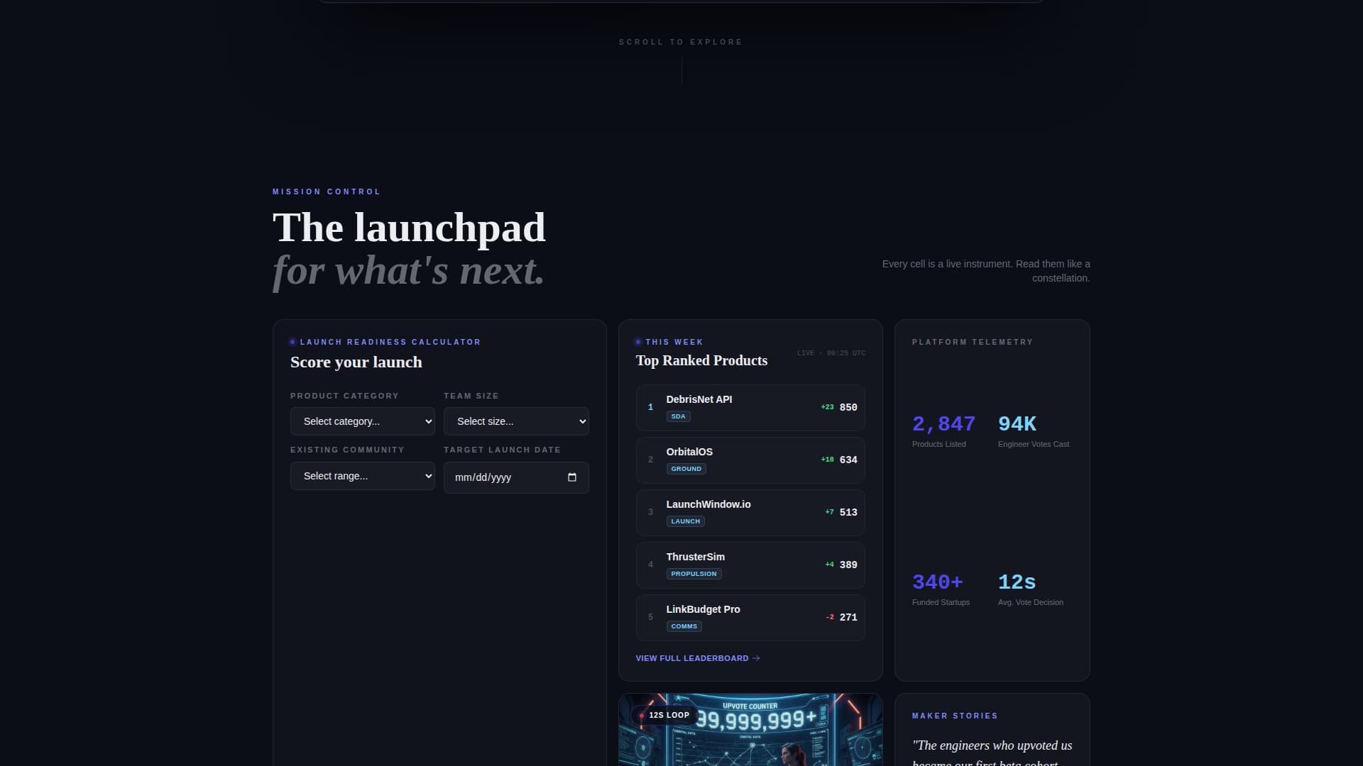 Orbit Hunt - Powerful Spacetech Landing Page Template