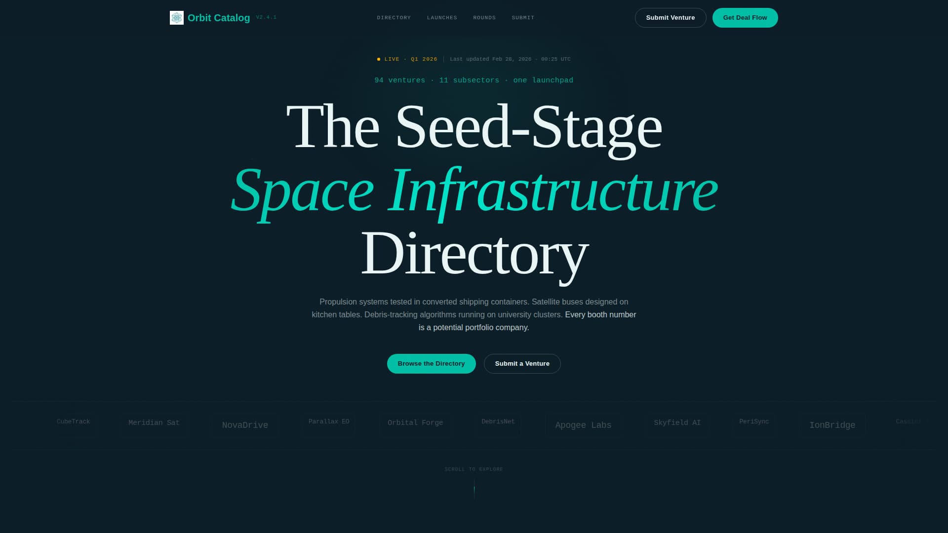 Orbit - Curated Spacetech Landing Page Template