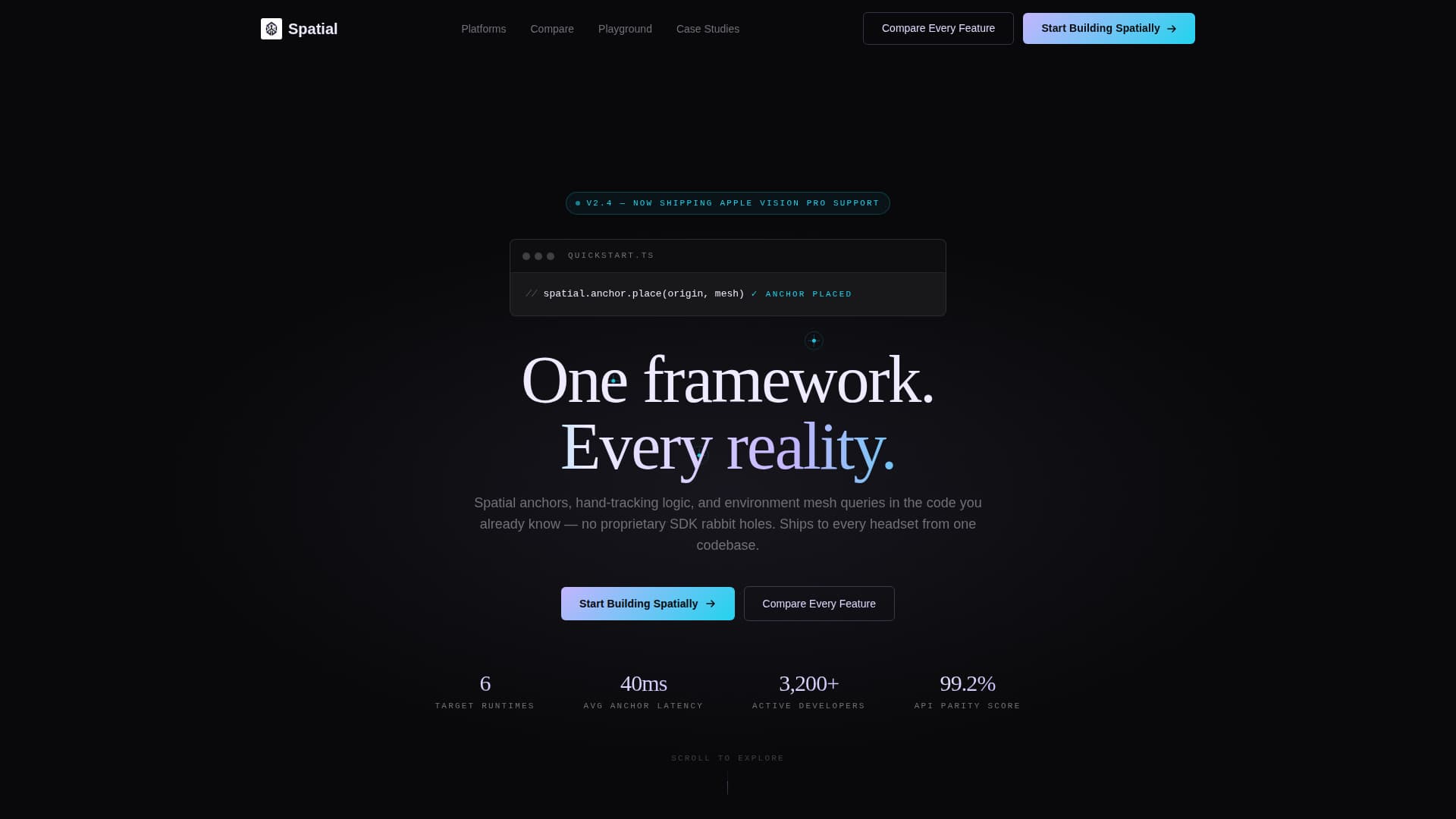 Immerse — XR Spatial Computing Landing Page Template