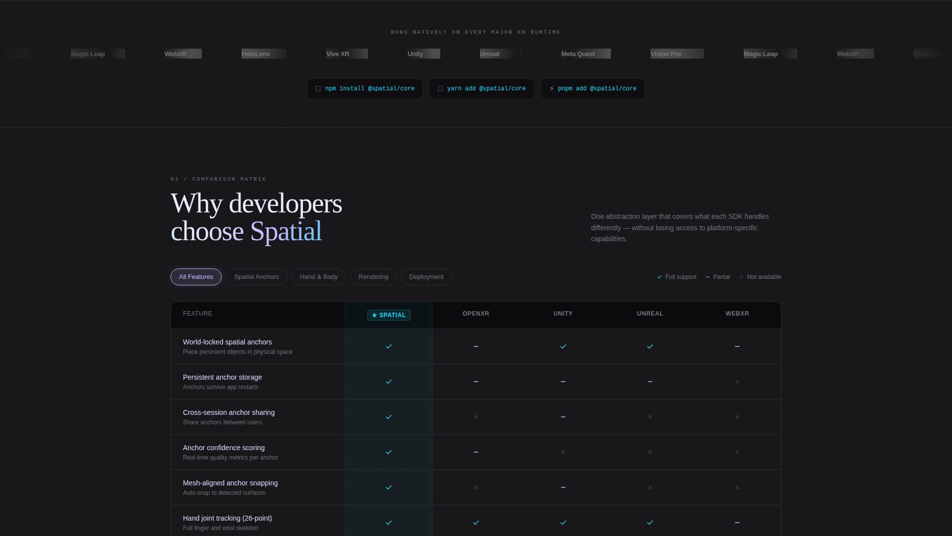 Immerse — XR Spatial Computing Landing Page Template