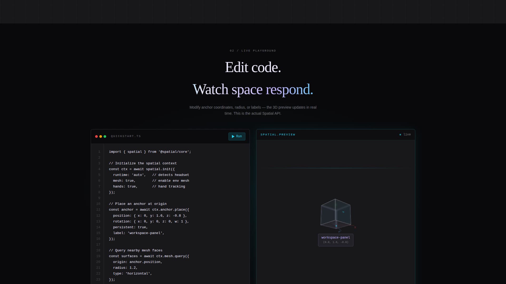 Immerse — XR Spatial Computing Landing Page Template