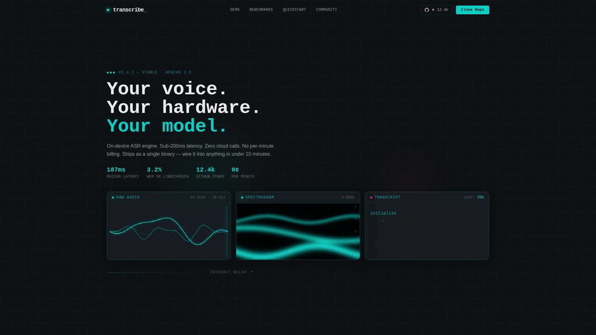 Audio AI — Speech Recognition Landing Page Template
