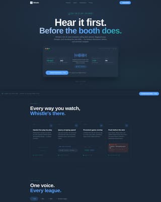 Whistle - Dynamic SportsAI Landing Page Template