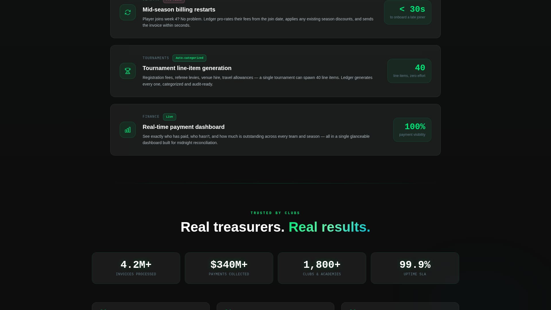 Ledger - Dynamic Sportsbilling Landing Page Template