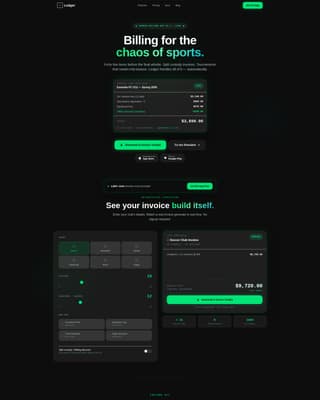Ledger - Dynamic Sportsbilling Landing Page Template