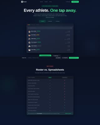 Roster - Powerful Sportsmanagement Landing Page Template