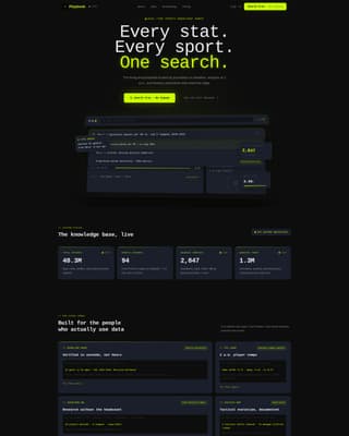 Playbook - Powerful SportsAnalytics Landing Page Template