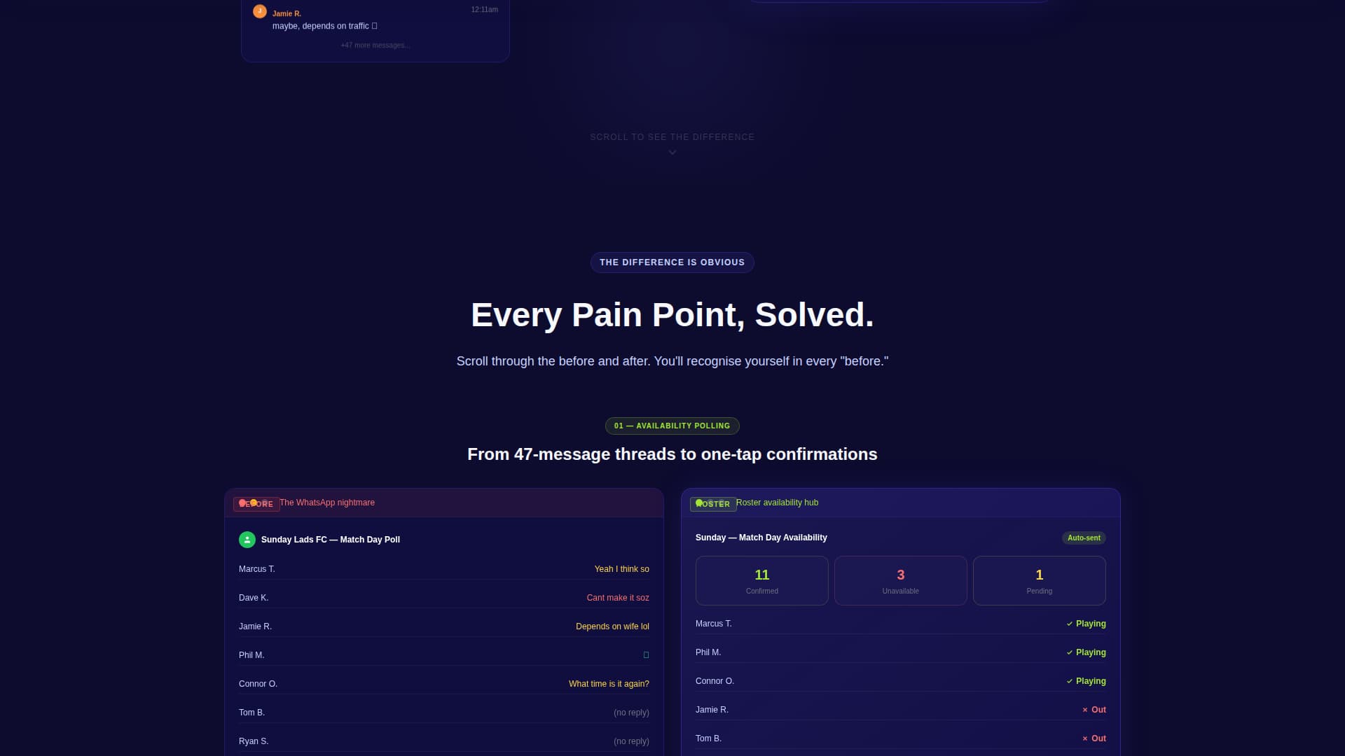 Roster - Powerful Teammanagement Landing Page Template