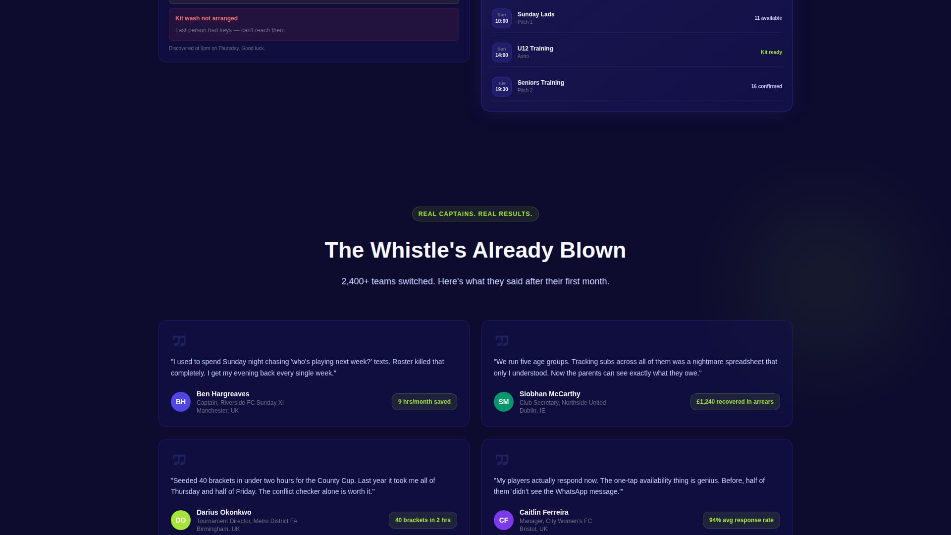 Roster - Powerful Teammanagement Landing Page Template