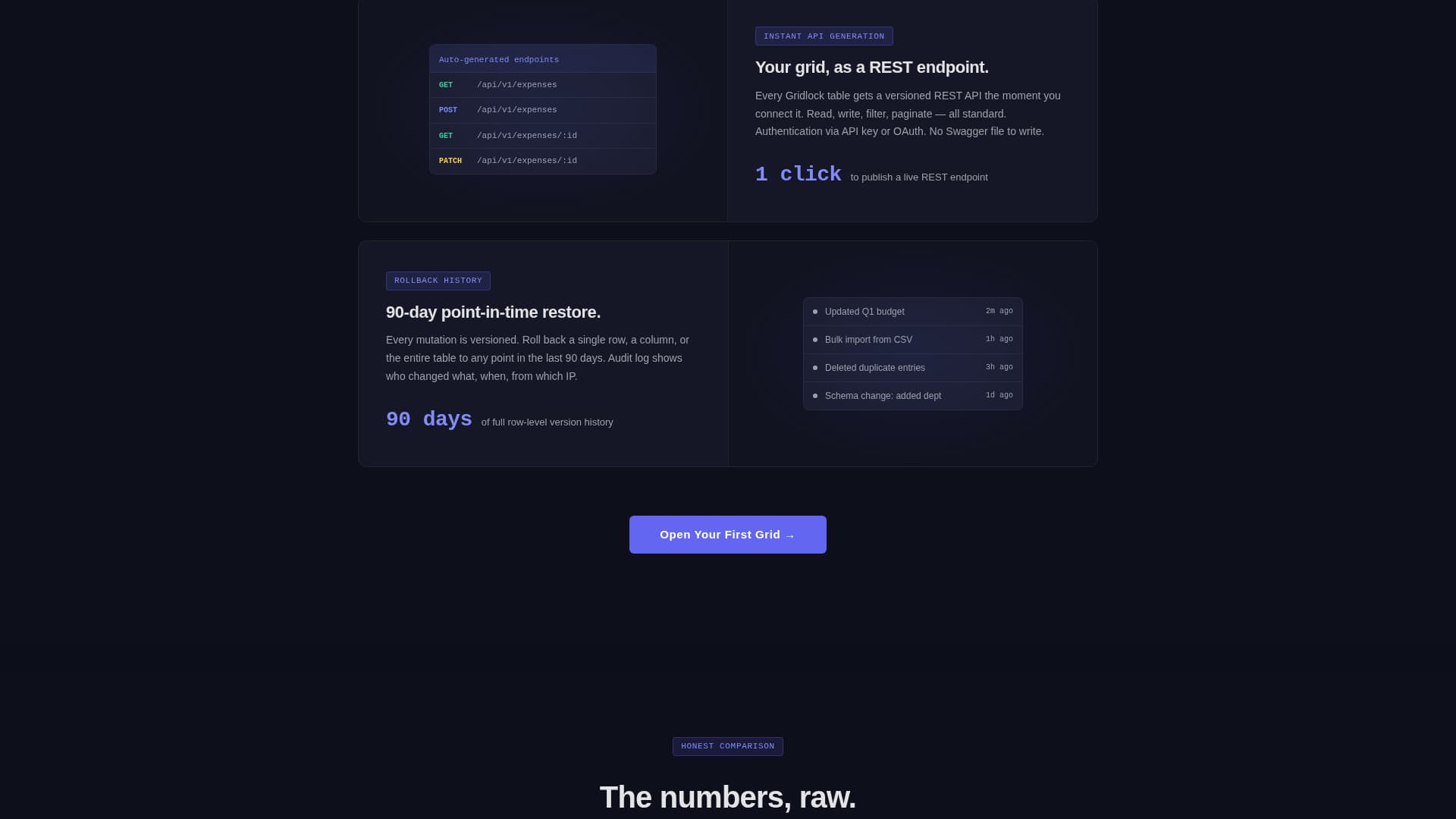 Gridlock - Powerful Spreadsheetdatabase Landing Page Template
