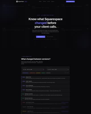 Squaretrack - Precision Changelog Landing Page Template
