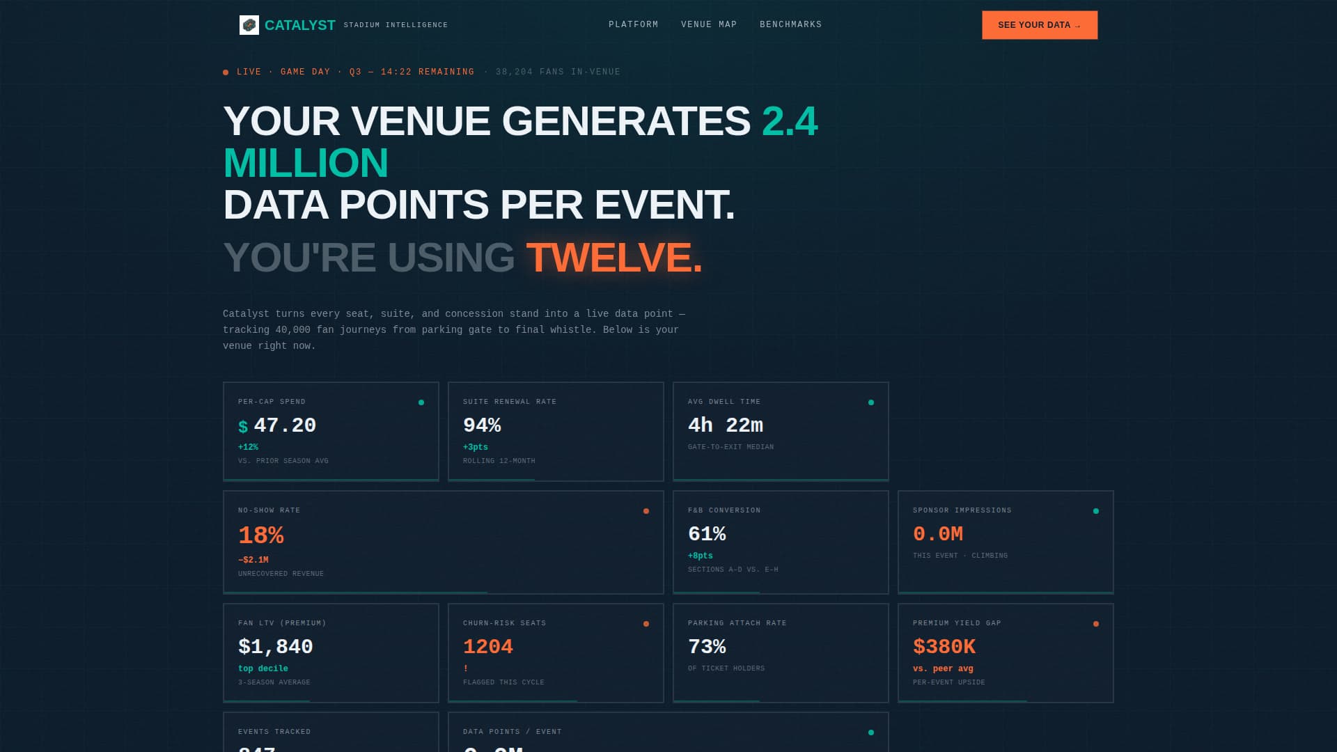 Catalyst - Powerful Stadium Landing Page Template
