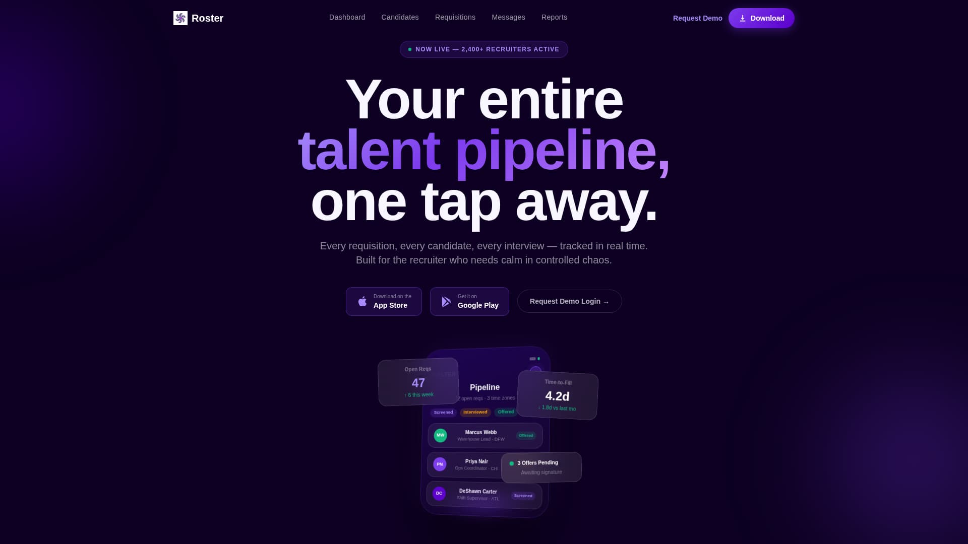 Roster - Powerful Recruiting Landing Page Template