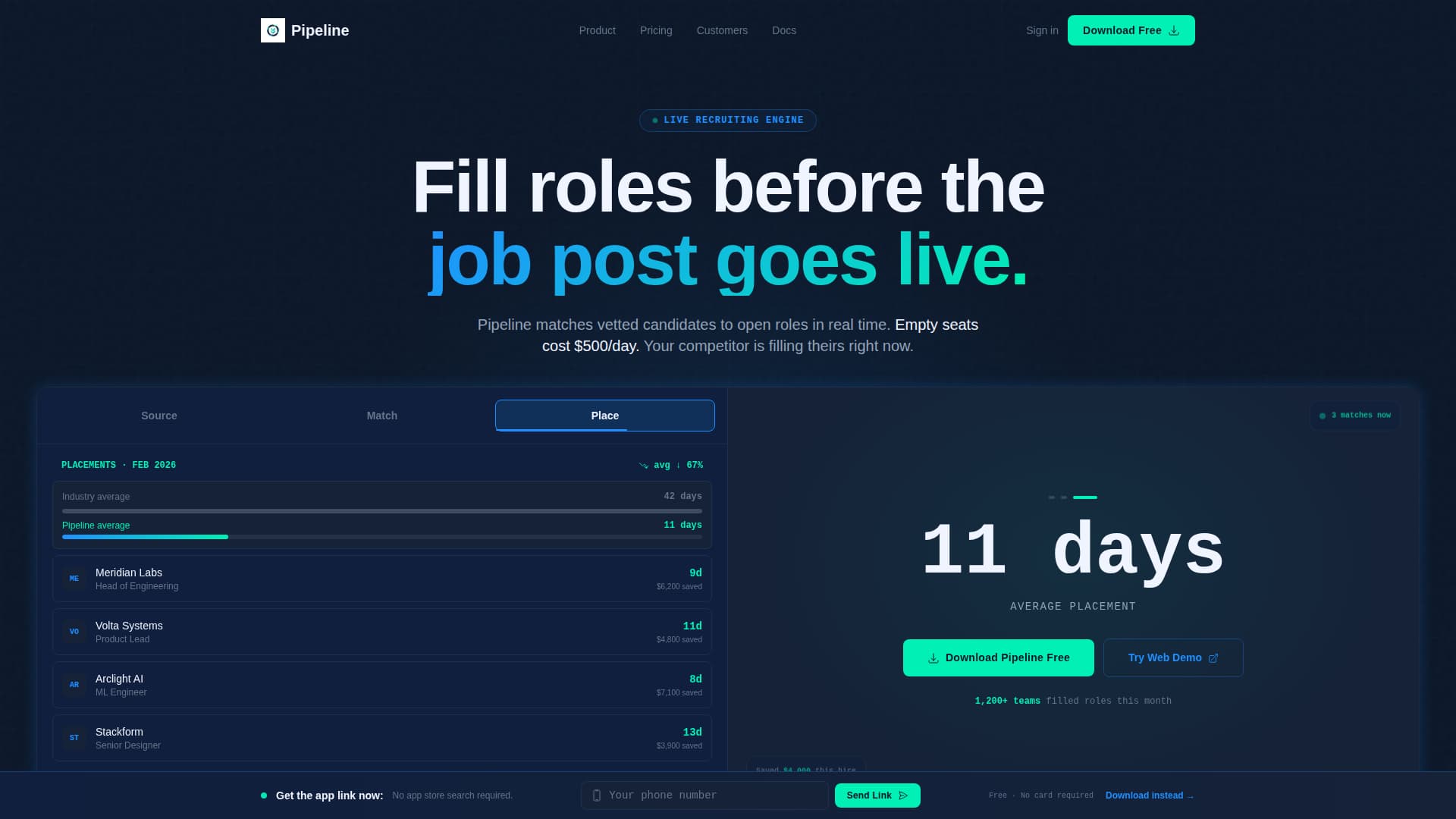 Pipeline - Highvelocity Recruiting Landing Page Template