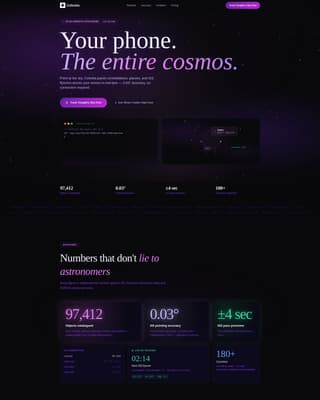 Celestia - Immersive Astronomy Landing Page Template