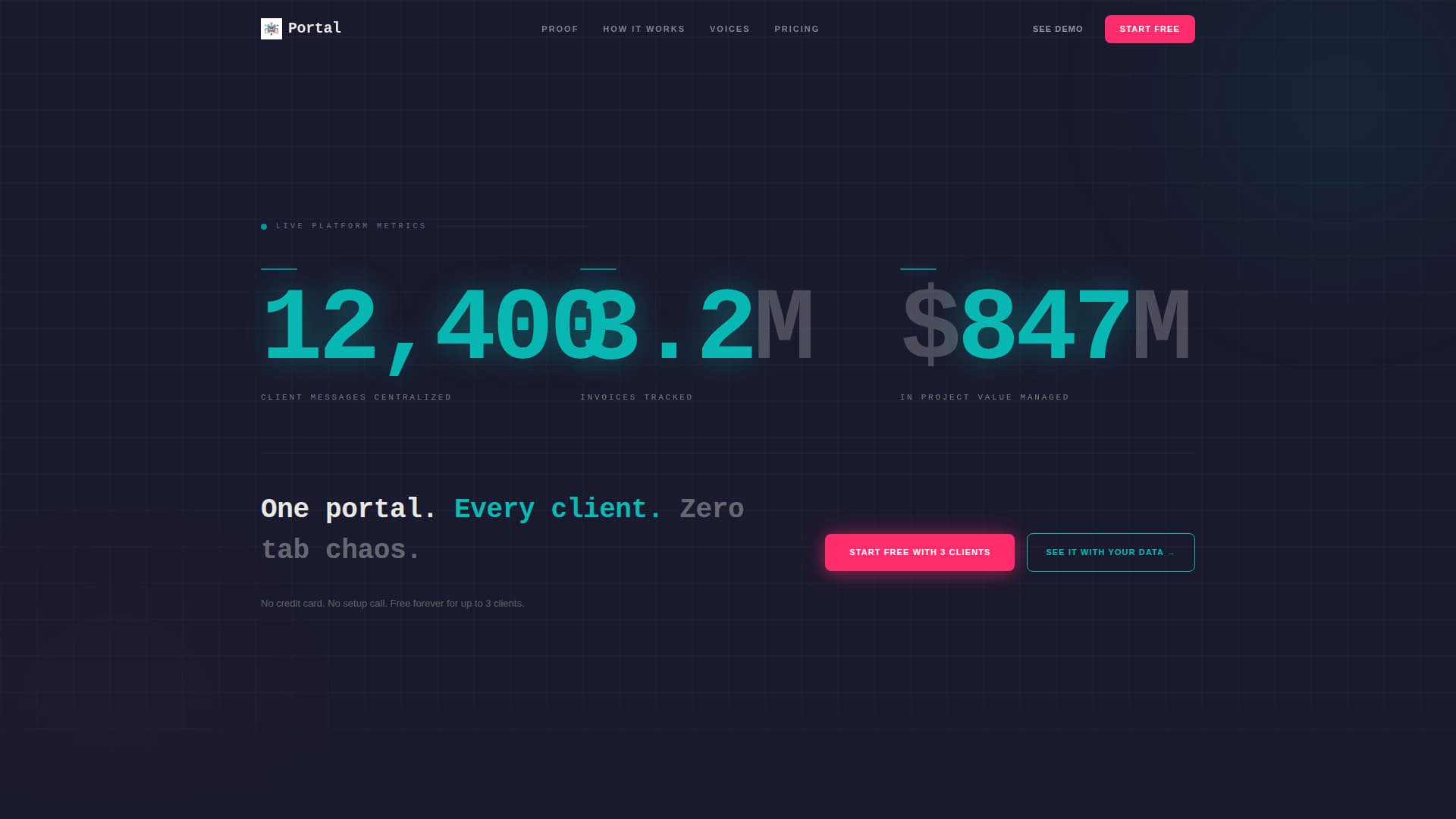 Portal - Powerful Client Management Landing Page Template
