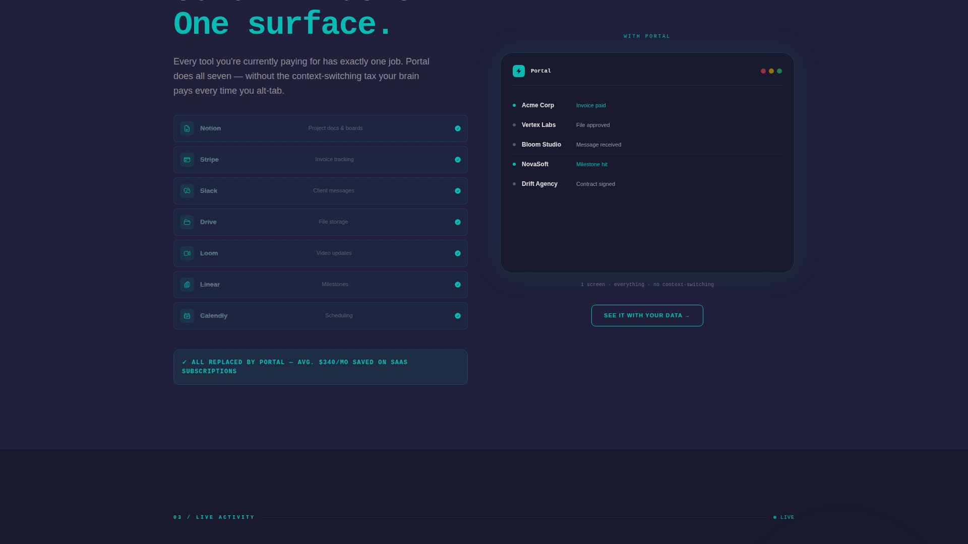 Portal - Powerful Client Management Landing Page Template