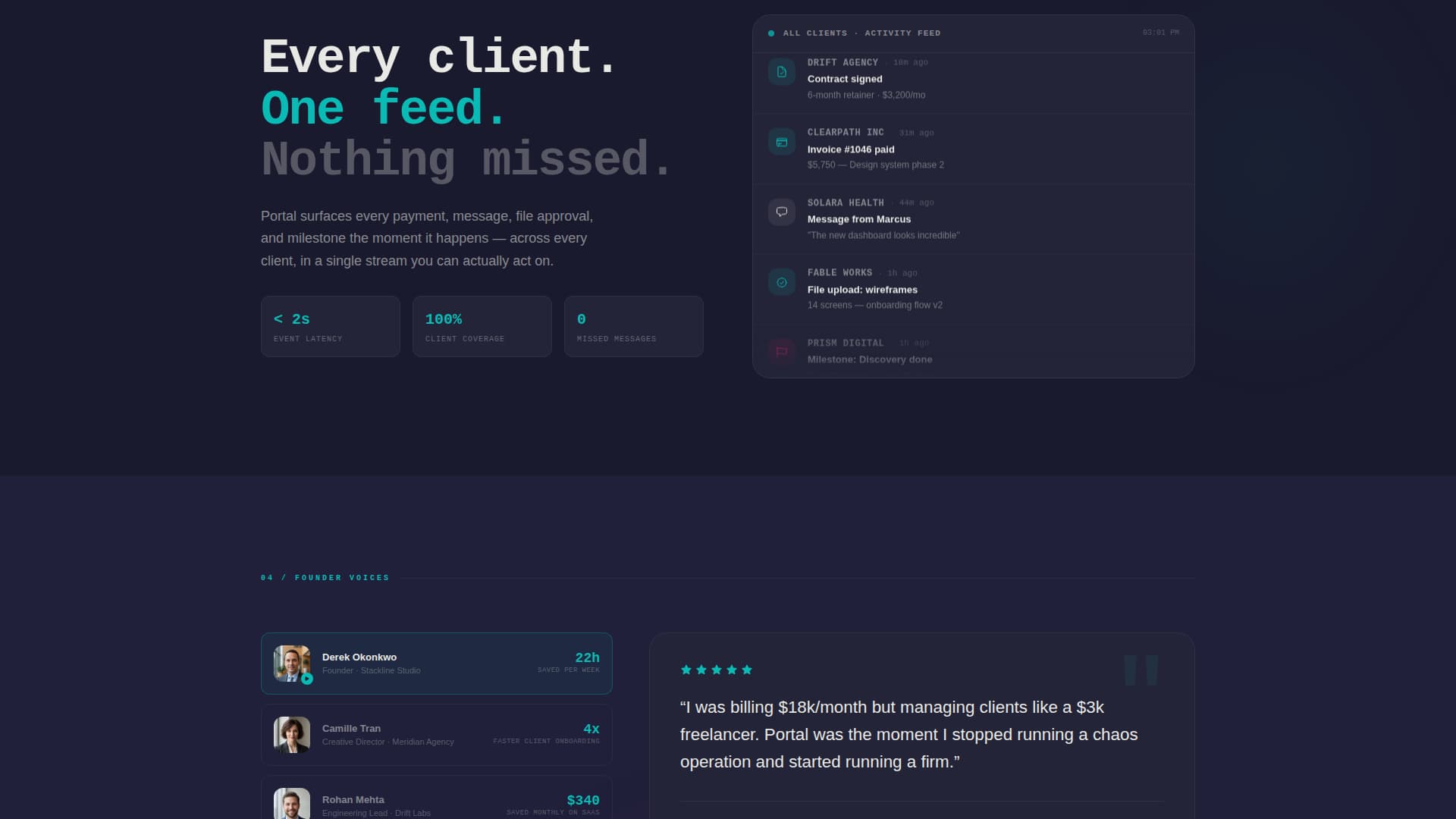 Portal - Powerful Client Management Landing Page Template
