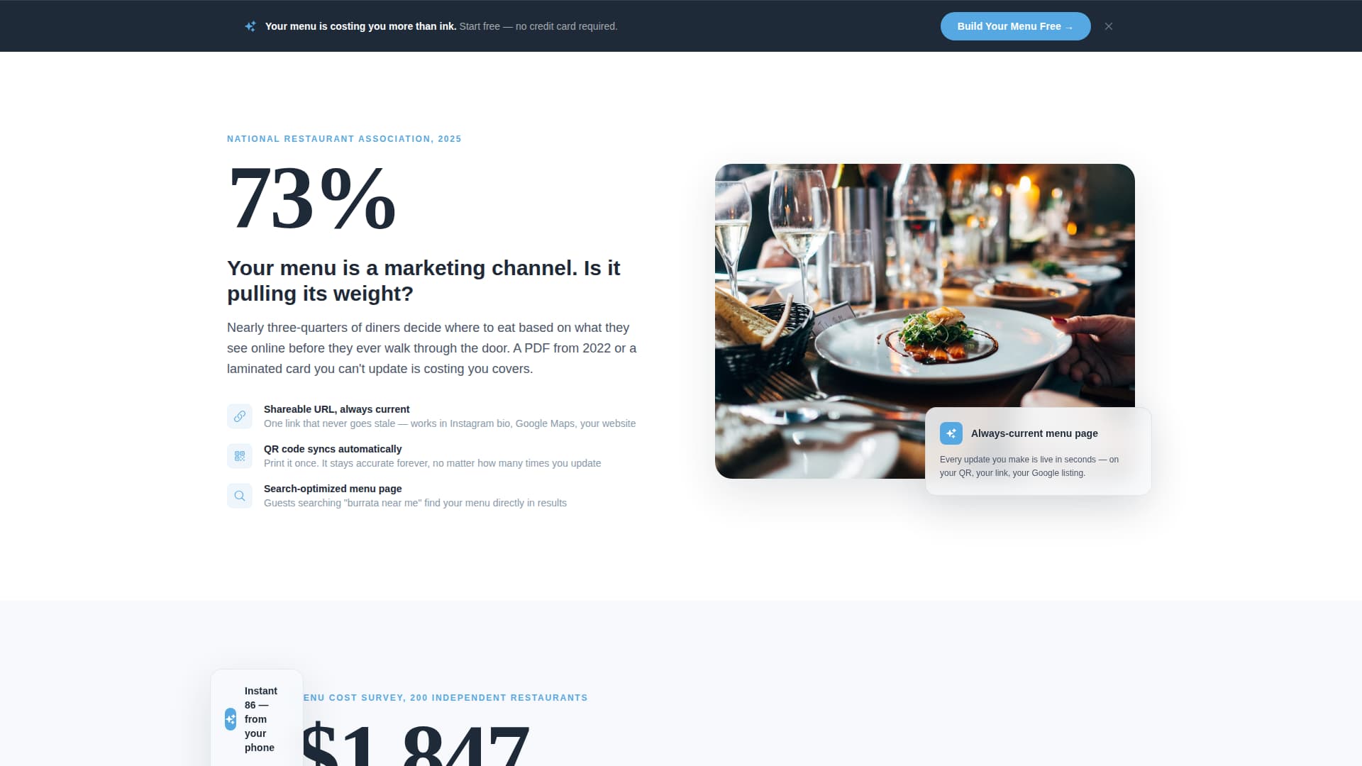 Dine — Bistro Booking Landing Page Template