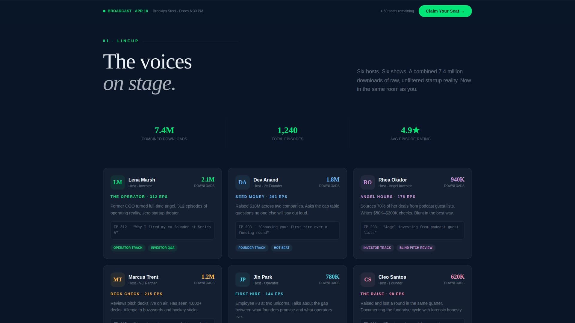 Broadcast - High Signal Podcast Landing Page Template
