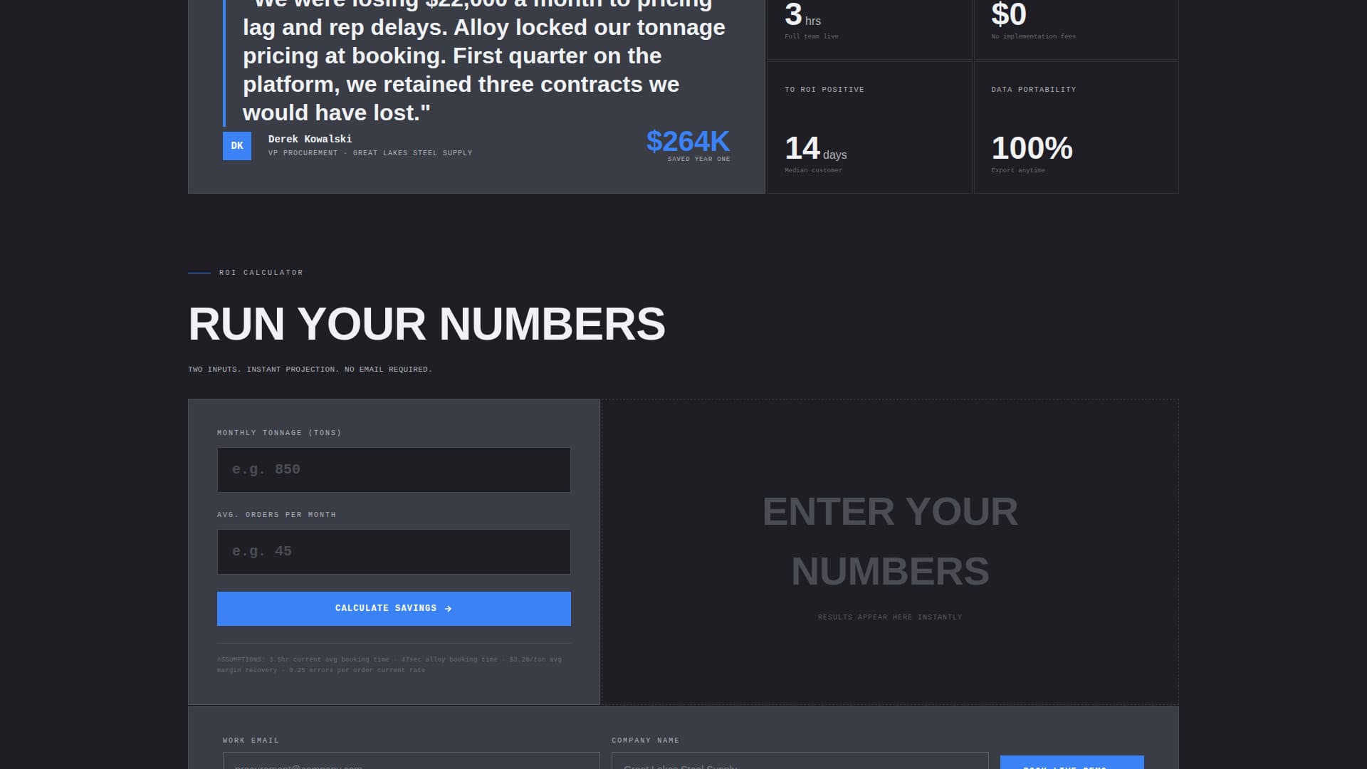 Steel Vertical SaaS Booking Website Template