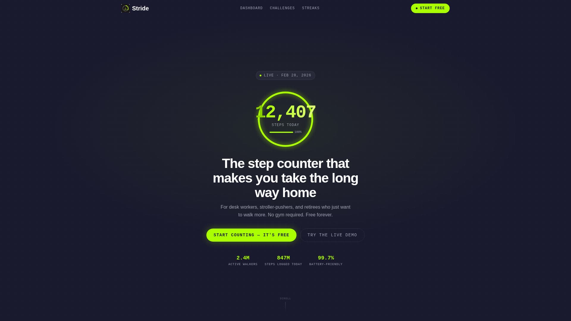 Stride - Dynamic Fitness Landing Page Template