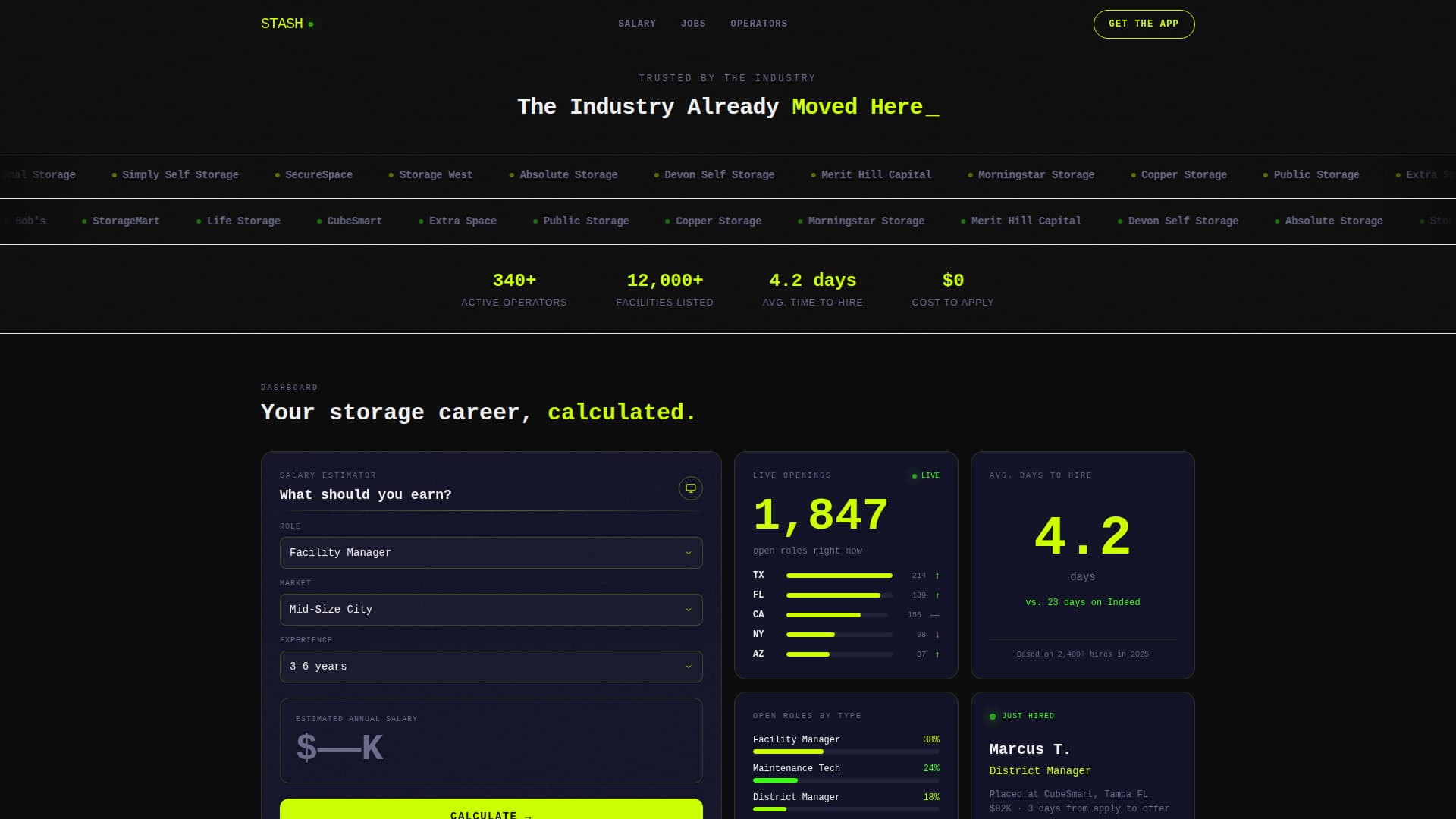 Stash - High-Velocity StorageJobs Landing Page Template