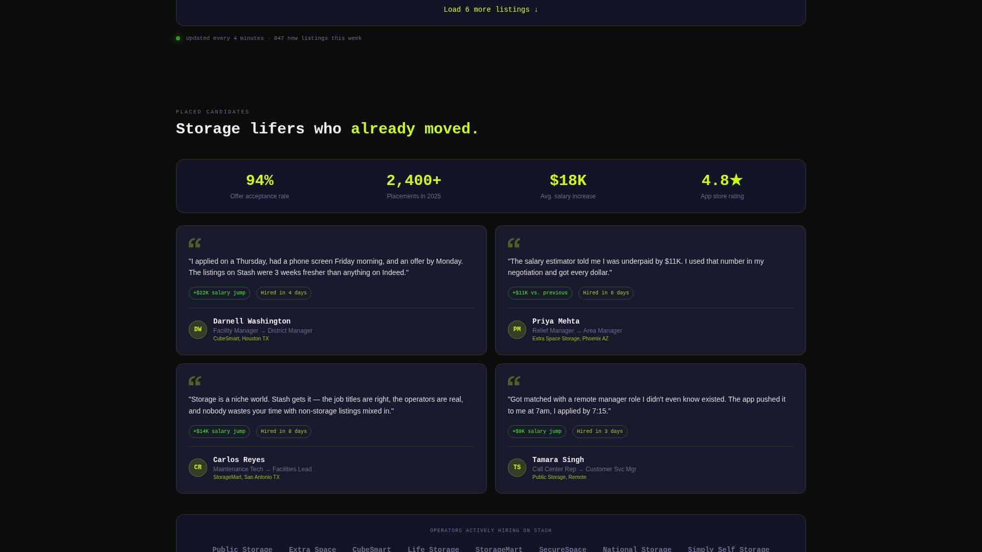 Stash - High-Velocity StorageJobs Landing Page Template