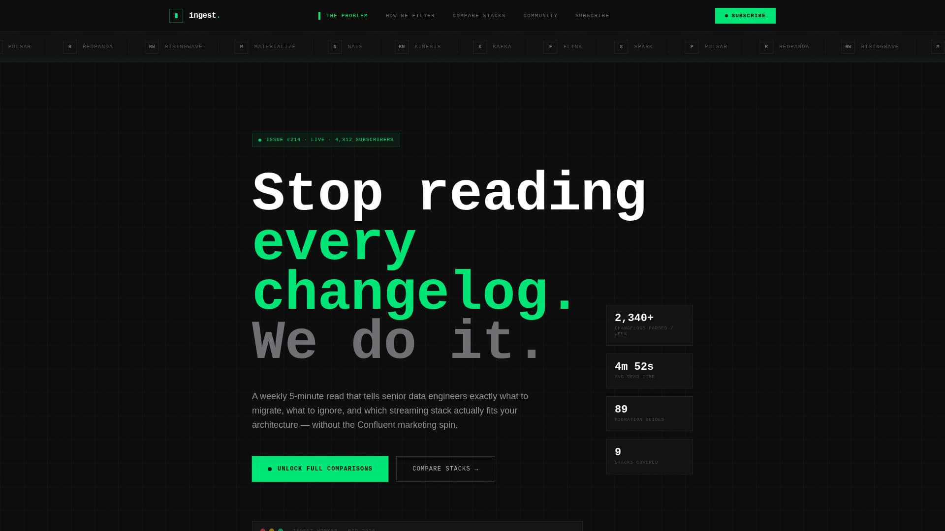 Ingest - Powerful Streamprocessing Landing Page Template