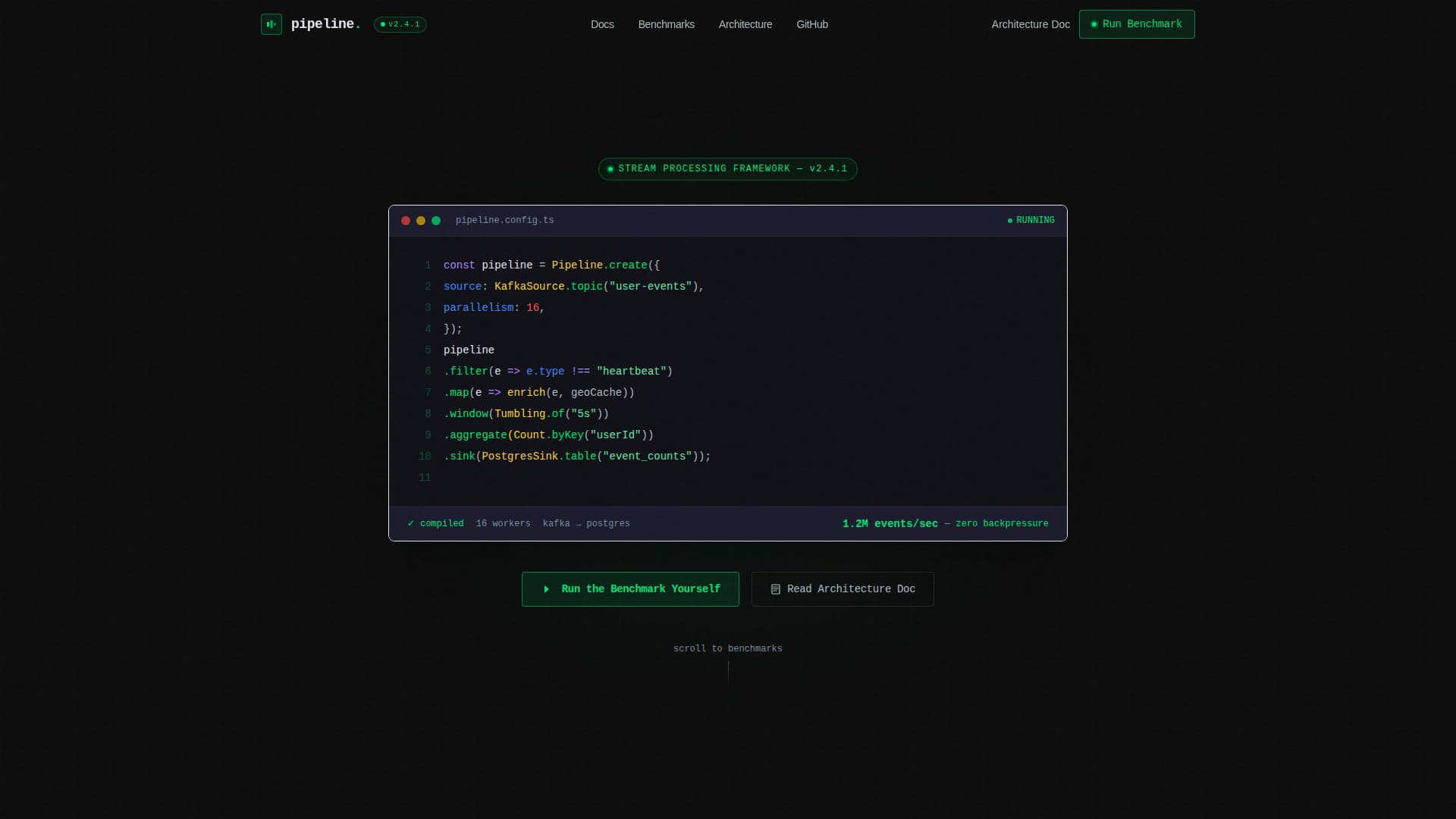 Pipeline - High-Performance Stream Processing Landing Page Template