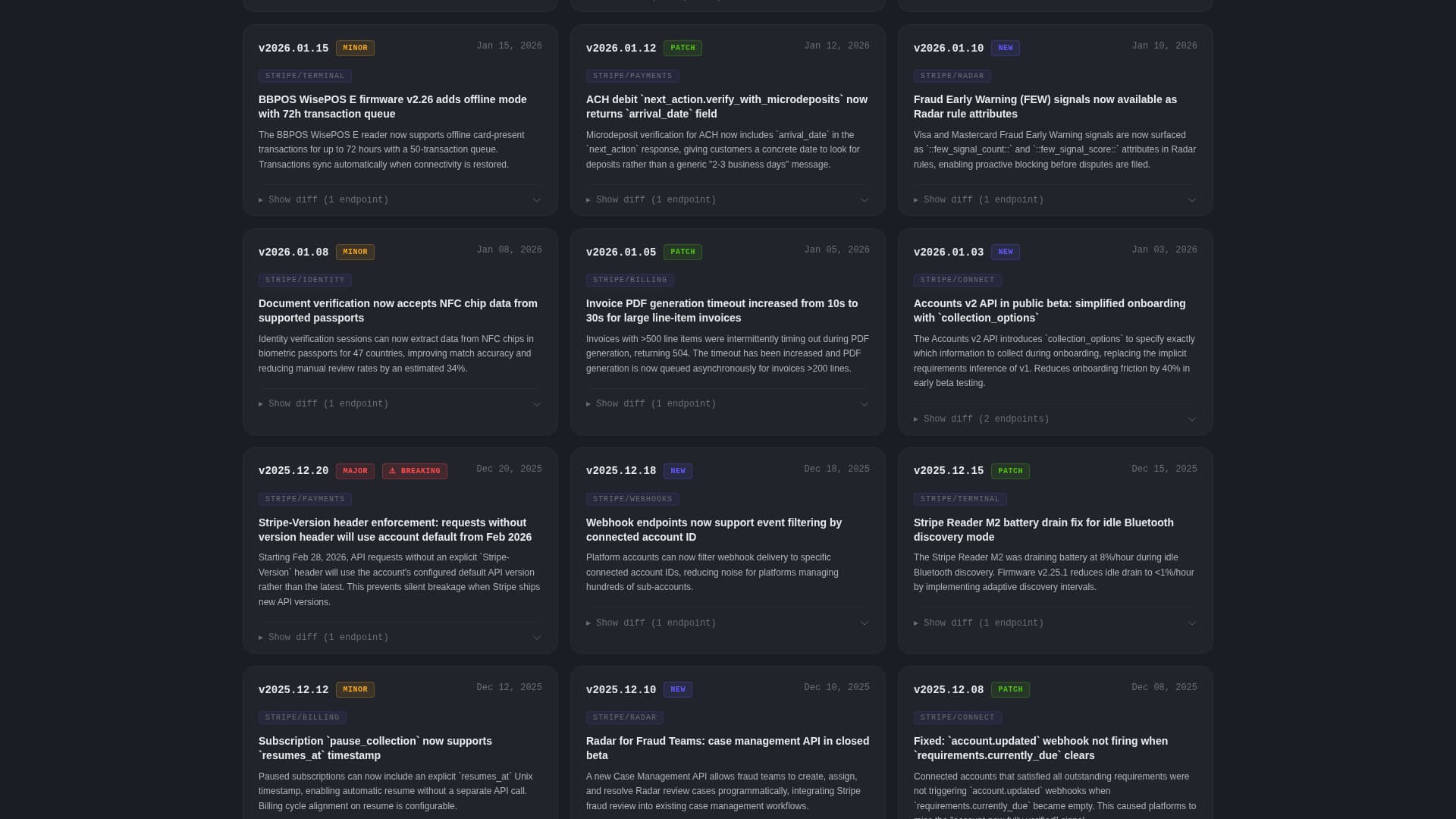 Stripe - High-Converting Changelog Landing Page Template