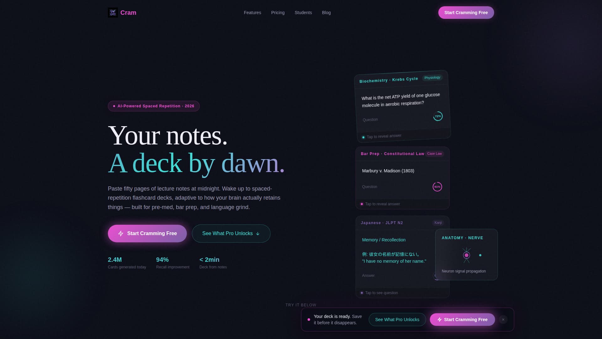 Flash — Study Tool Landing Page Template