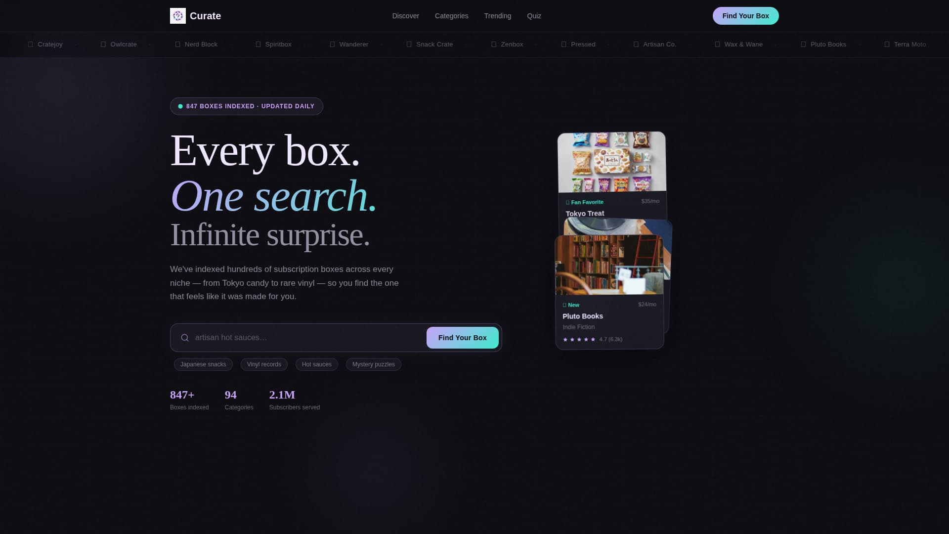 Box — Curated Delivery Landing Page Template