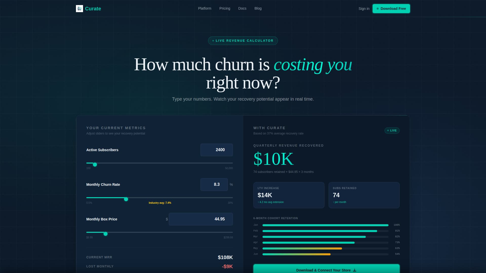 Curate - Powerful Subscription Box Landing Page Template