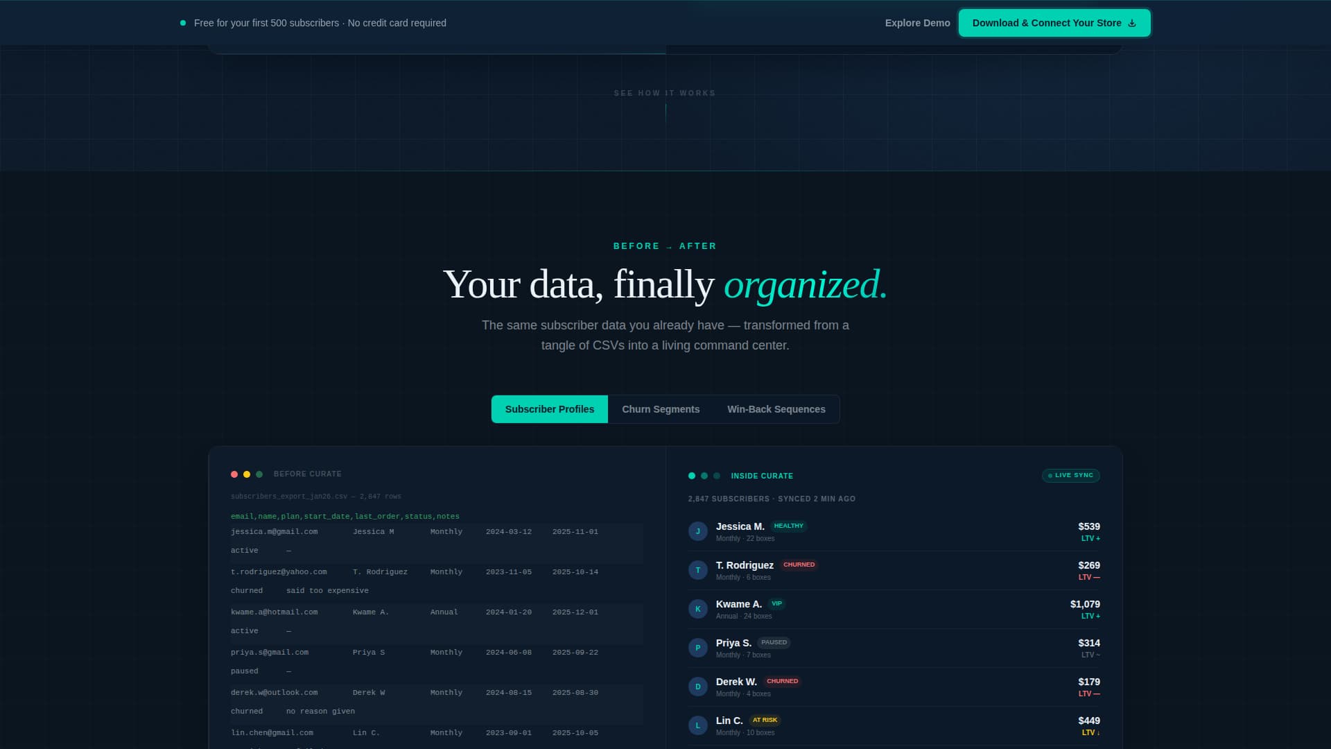 Curate - Powerful Subscription Box Landing Page Template