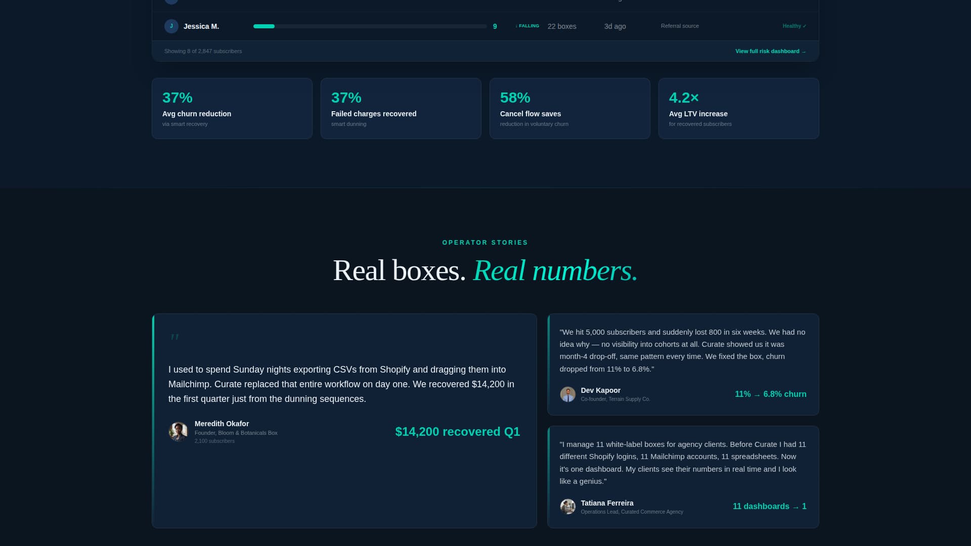 Curate - Powerful Subscription Box Landing Page Template