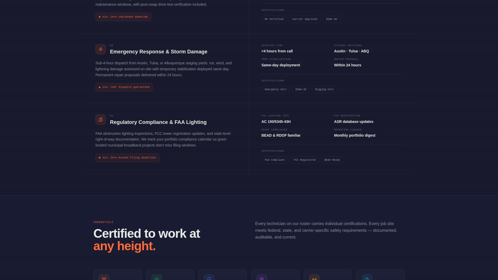 Uptime - High-Performance Tower Maintenance Landing Page Template