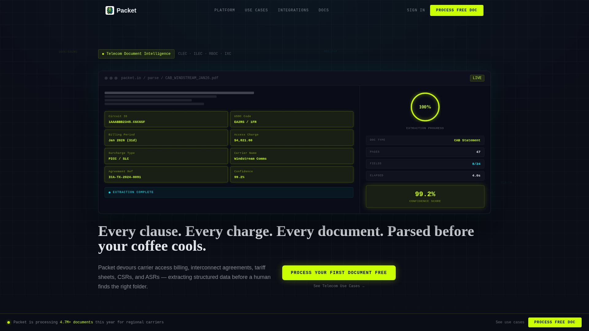 Packet - Intelligent Telecom Landing Page Template