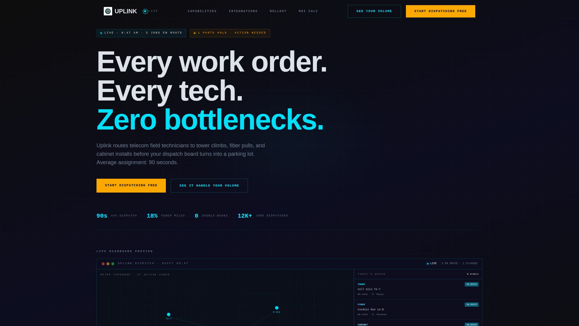 Uplink - Precision Telecom Landing Page Template