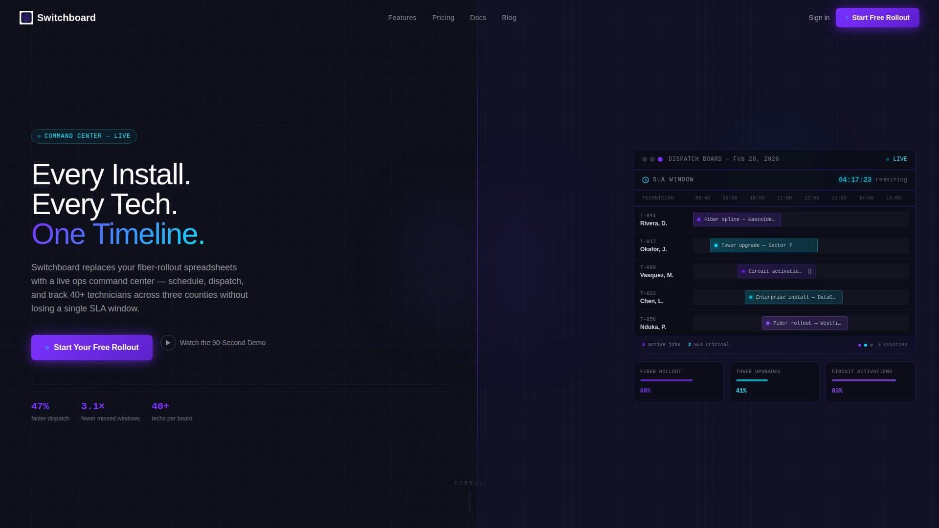 Tower — Network Ops Landing Page Template