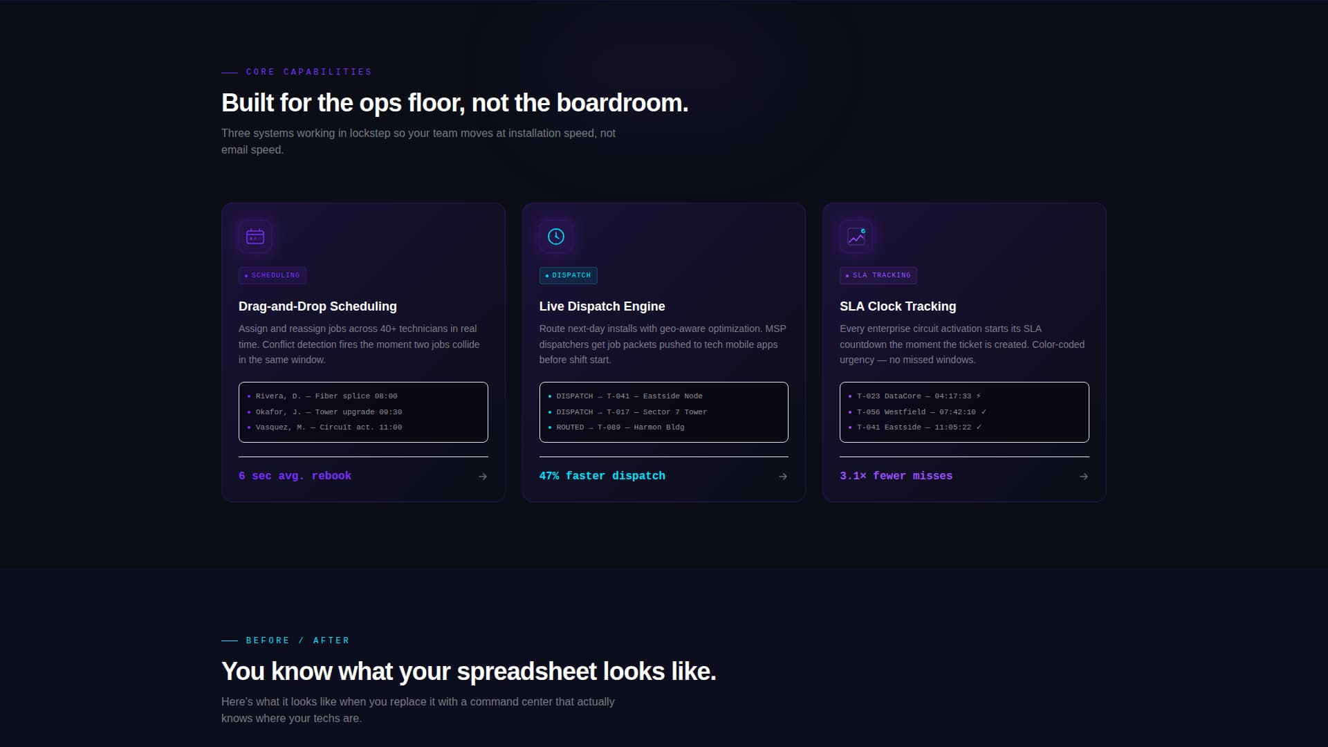 Tower — Network Ops Landing Page Template